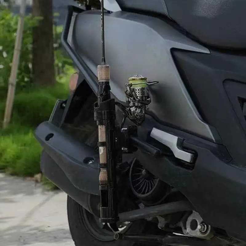 Y1UC Light Weight Motorcycle Fishing Rod Holder Rod Mount Stand Fit Most Models And For Road Trip 360 Degree Rotation