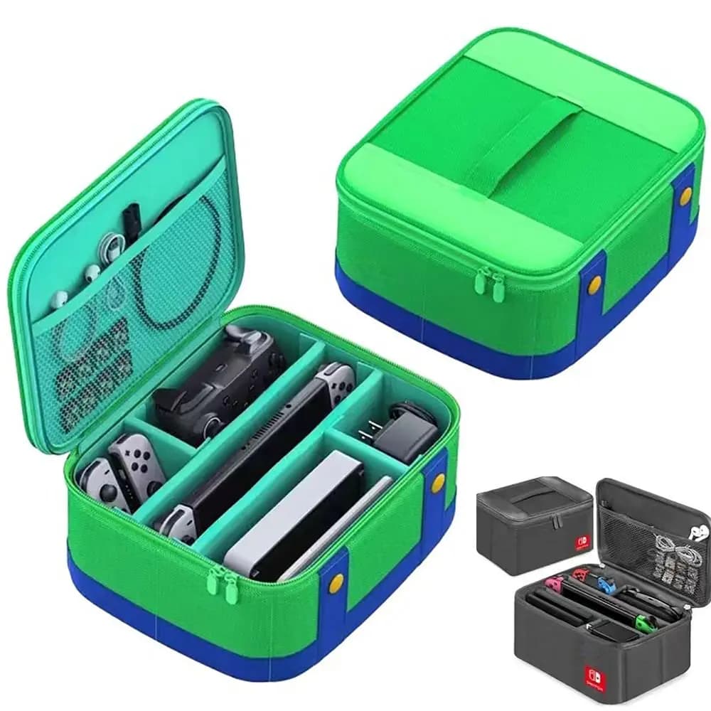 New Large Capacity Carrying Protective Case Shockproof Portable Handbag Nylon Game Accessories for Nintendo Switch OLED