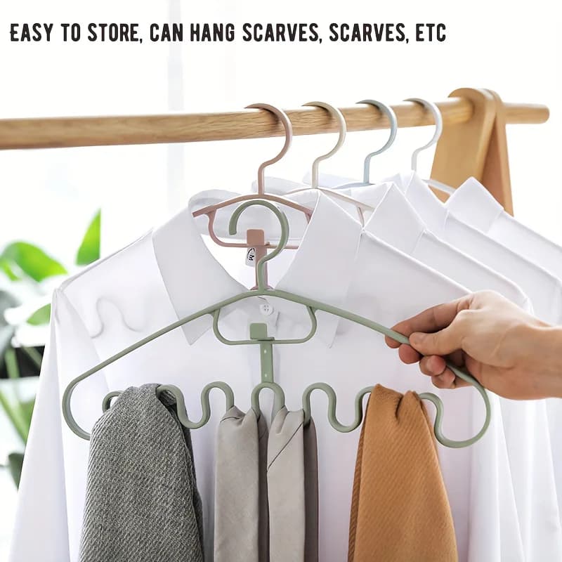 10pcs Wave-Shaped Clothes Hanger, Garment Rack, Drying Rack, Laundry Storage and Organizer
