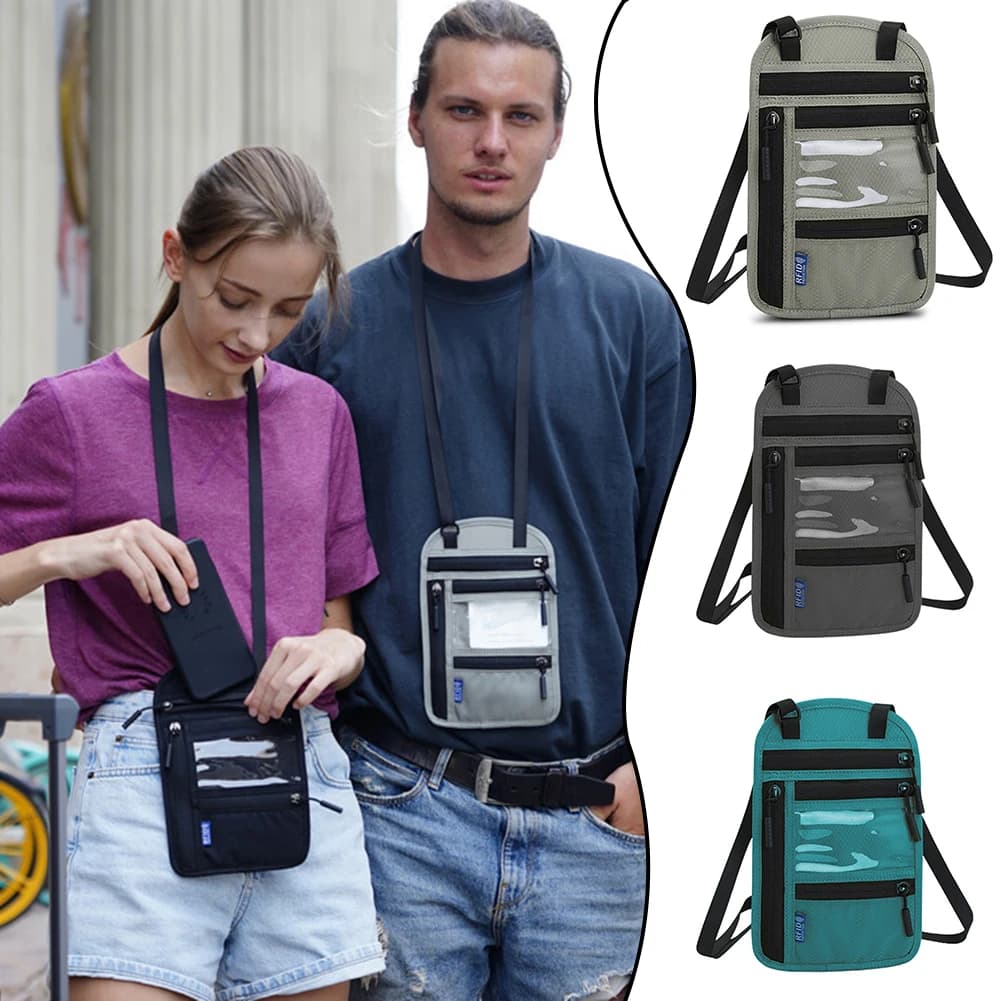Travel bag passport holder for families passport case for passport with multi-task RFID lock