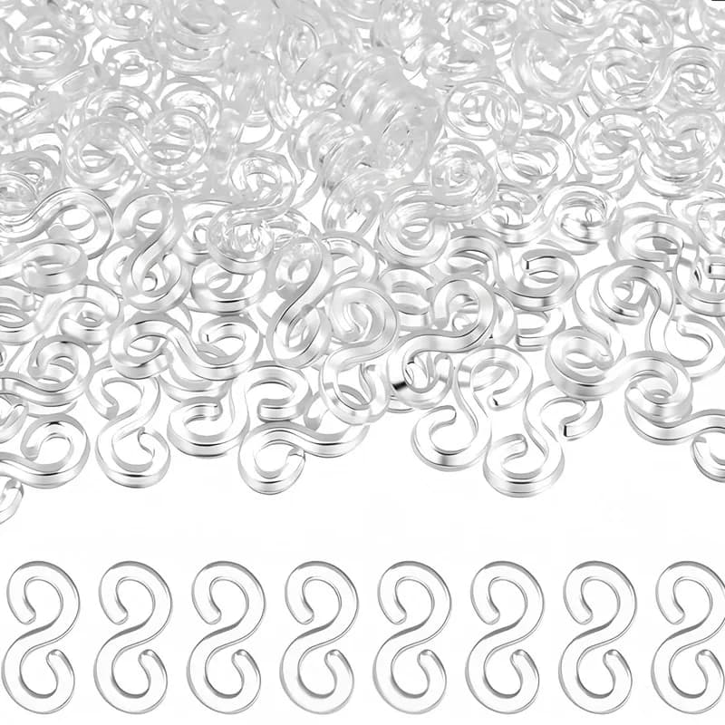 190 pcs Plastic S Hooks with Lightweight Compact, ideal for Loom Band Creations and DIY Weaving Projects