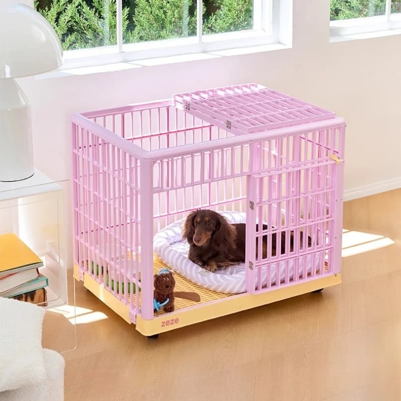 #Indoor Dog Crate for Medium Small Dogs Pet Playpen with Escape-Proof Lock Portable Puppy Cage Home Training Kennel Carrier
