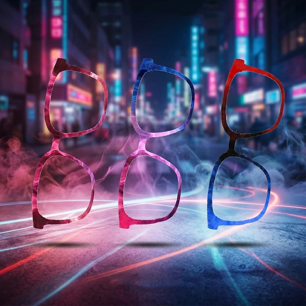 Neon Smoke Flame Pattern Square Eyeglass Frames Women Gradient Tie Dye Optical Prescription Glasses Trendy Fashion Eyewear