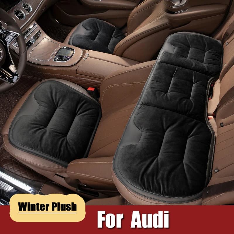 Luxury Winter Warm Car Seat Bearing Anti-slip Seat Poster Flannel Soft Pad For Audi Sline A4 TT A6 A3 A8 Q3 Q7 Q8 Auto Parts