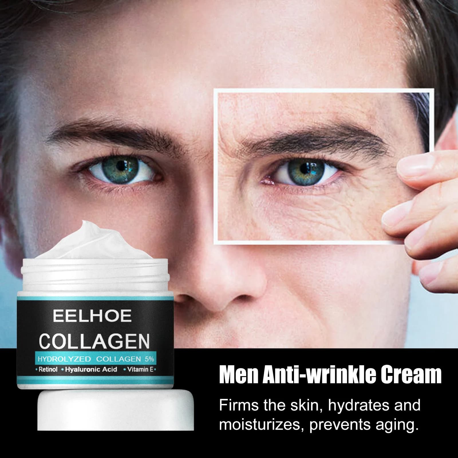Collagen cream for men Smooth castors Lifting Hydrating Hyaluronic Acid Smooth Face Cream Skin Care