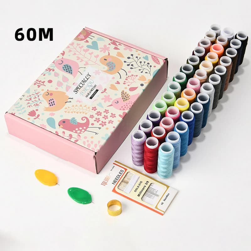 Kit di 24/39 Colori di Filo da Cucito in Poliestere per Macchina da Ricamo e Cucito a Mano, Accessori per Cucito
