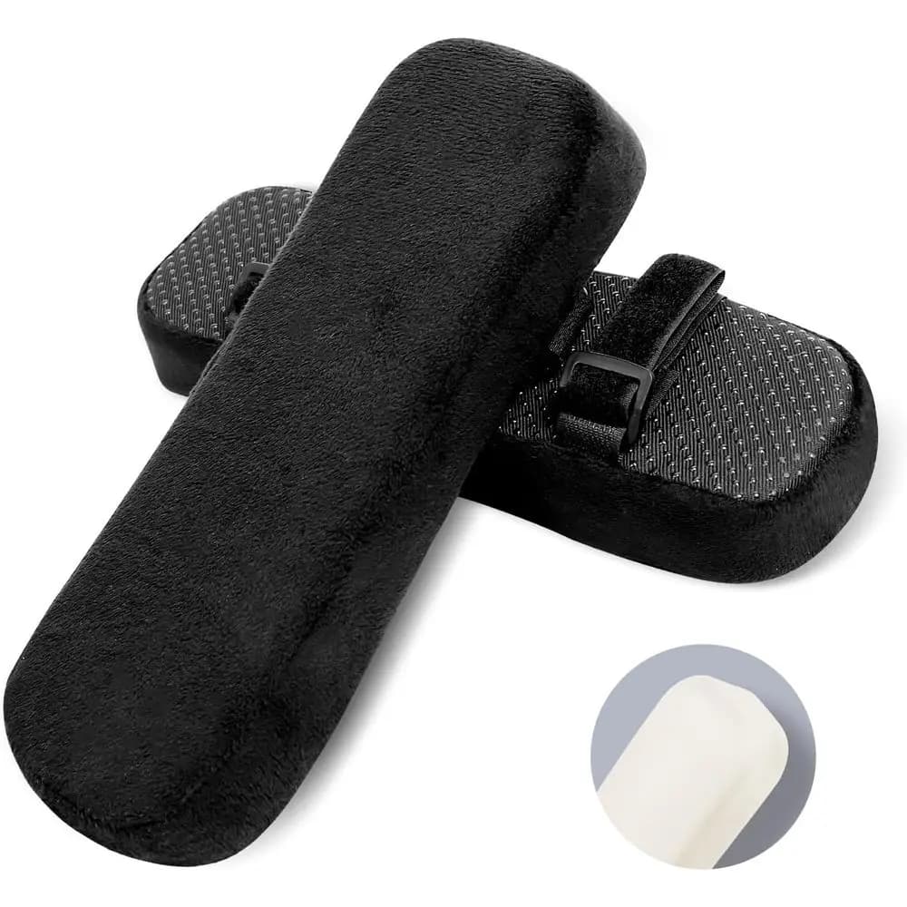 Cuscinetti per braccioli in memory foam con cuscino per il gomito per sedie da ufficio, sedie a rotelle e sedie da gaming - Nero