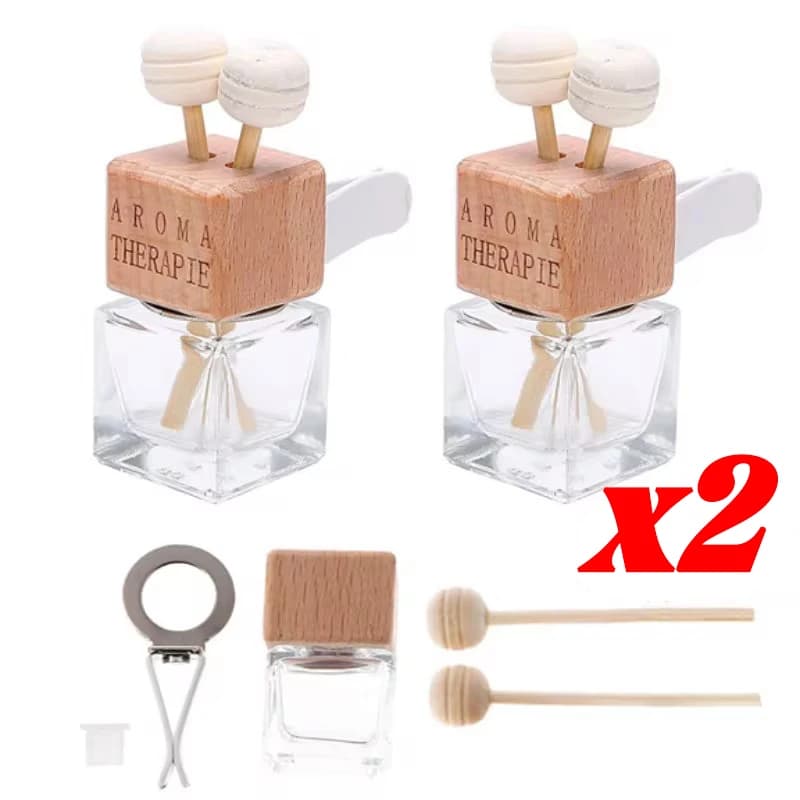8ml Car Deodorant Perfume Clips Empty Glass Bottle Fragrance Ornament Smooth Output Diffuser Vacuum Essential Oil Glass