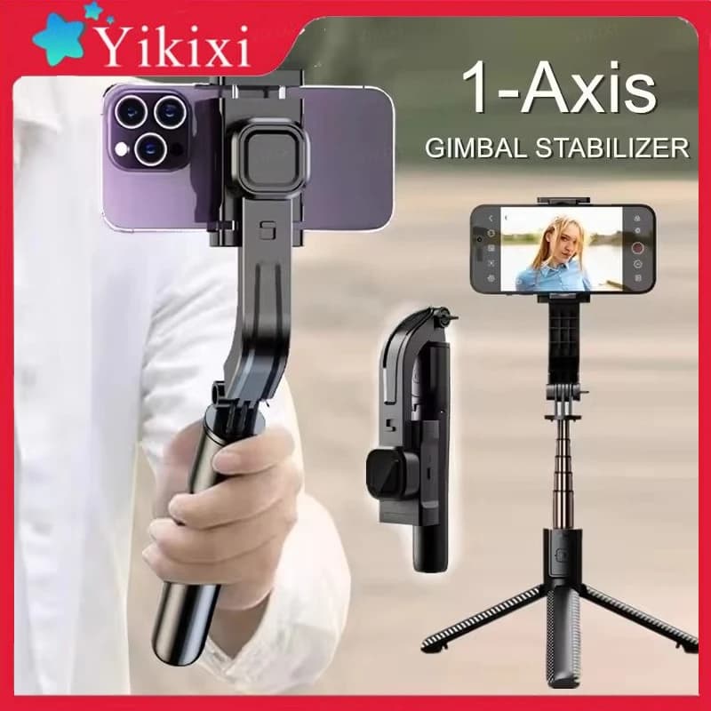 Stabilizzatore Gimbal per Smartphone, Asta Selfie Anti-Vibrazione a 1 Asse, Treppiede Portatile per Video, Supporto per Telefono iPhone