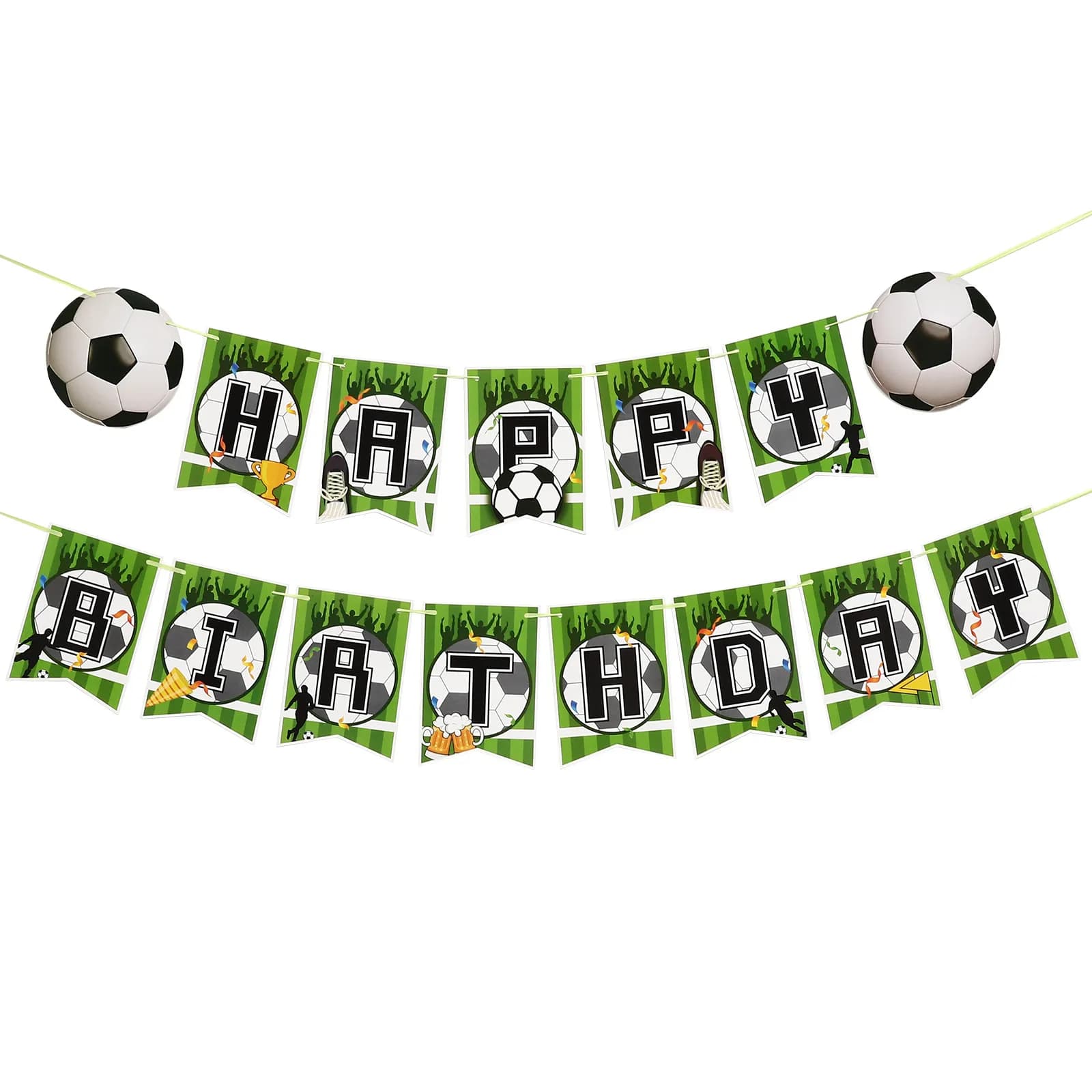 Articoli per Feste a Tema Calcio, Decorazioni per Compleanno a Tema Calcio, Striscione Appeso in Carta, Materiale Allegro e Vivace