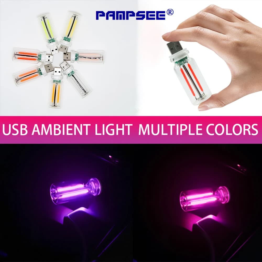 USB Night Light for Car Camera Filament Lamp LED Dimmable Touch Light Portable Atmospheric Light Decorative Light Plug And Play