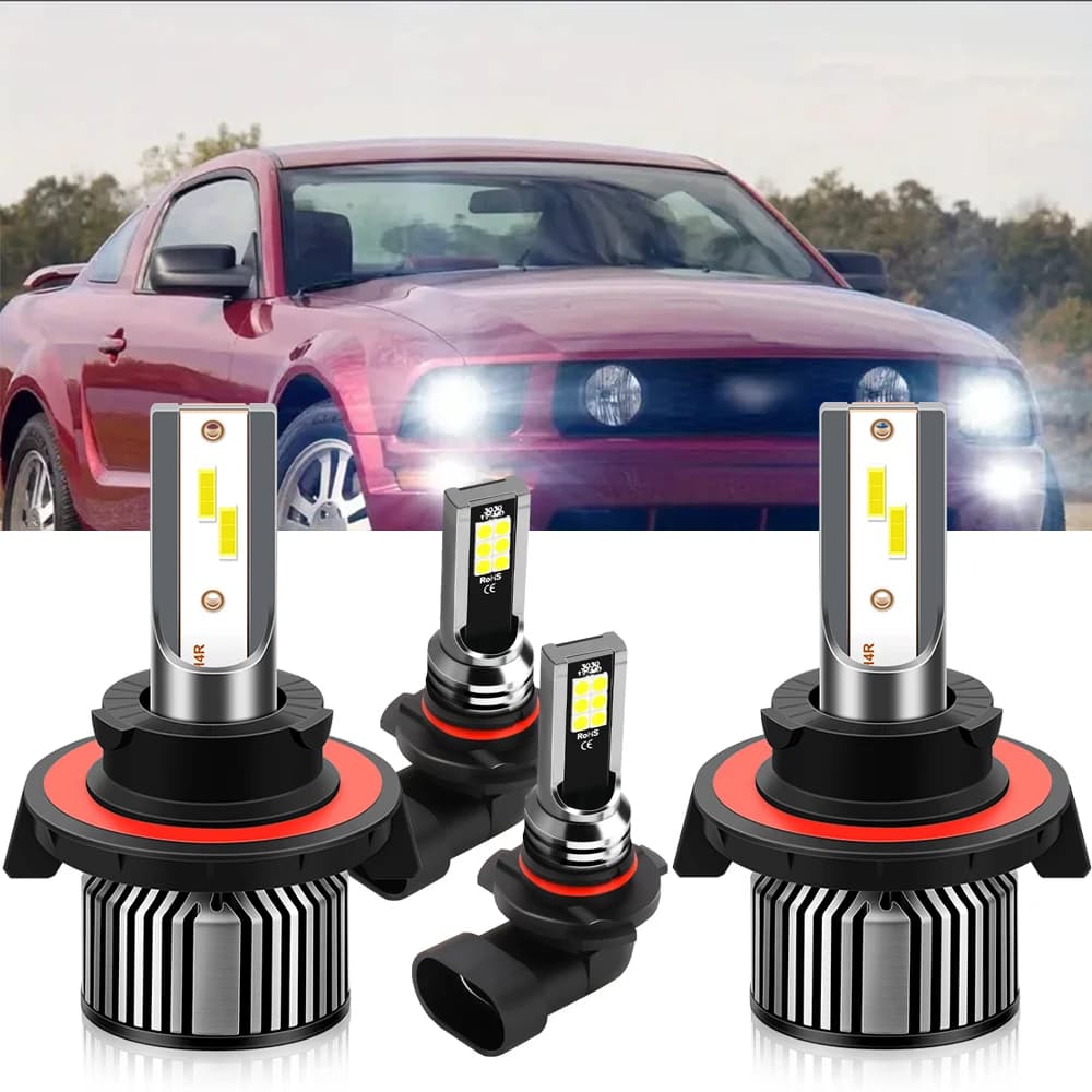 2/4x LED Headlights 6000K Auto Fog Bulbs For Ford Mustang 2005 2006 2007 2008 2009 2010 2011 2012 Car Front Head Lamps 20000LM
