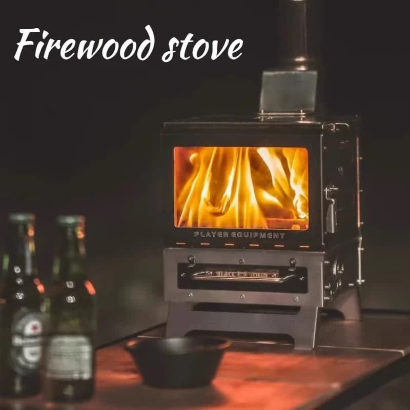 Mini stufa per riscaldamento a legna da ardere Stufa per fuoco portatile da tavolo per uso domestico in acciaio inossidabile Camino per riscaldamento invernale Forniture da campeggio