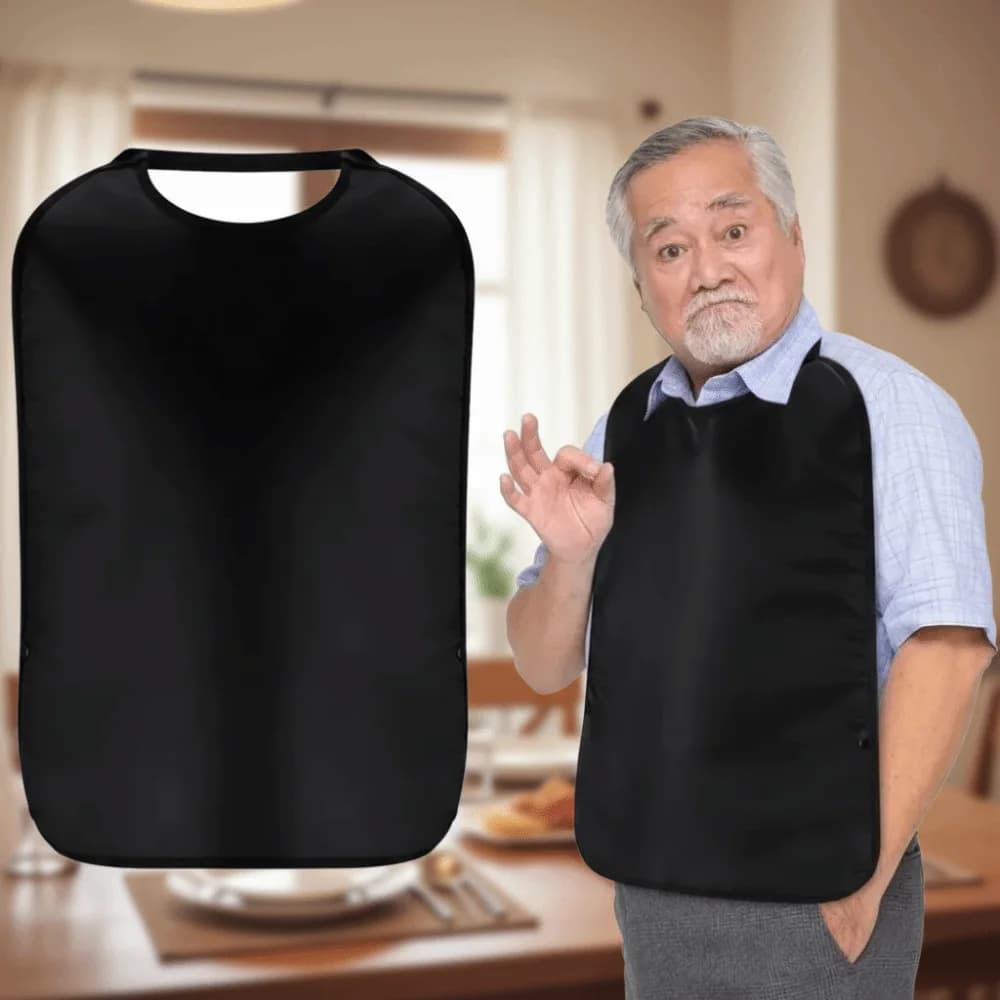 Bavaglino Morbido ed Elastico per Anziani, Lavabile, Resistente alle Macchie, Gilet Protettivo per Pasti, Impermeabile, Riutilizzabile, Bavaglini per Adulti