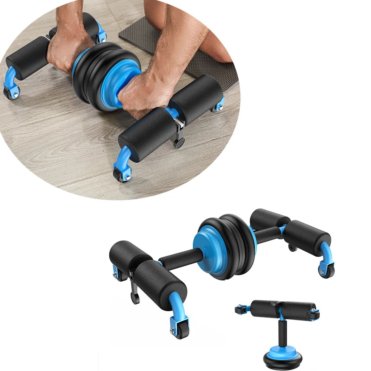 Multifunctional Ab Roller Silent Pulling Wheel Corda Abdominal For Domestic Use Stretch Sport Leg Arm Muscle Abs Trainer Fitness Equipment