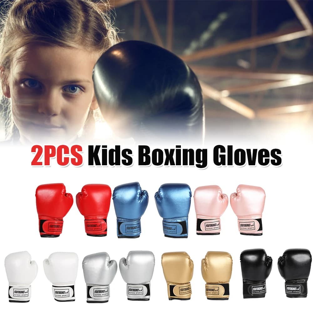 2 pairs of baby boxing gloves, PU leather training gloves, kickboxing breathable gloves, taekwondo gloves for boxing bag