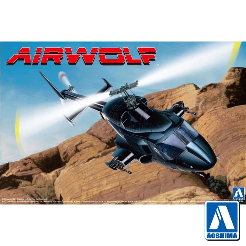 Modello di assemblaggio prefabbricato Aoshima-06352 1/48 Per il film AIRWOLF Flying Wolf Helicopter (corpo trasparente) Kit modello