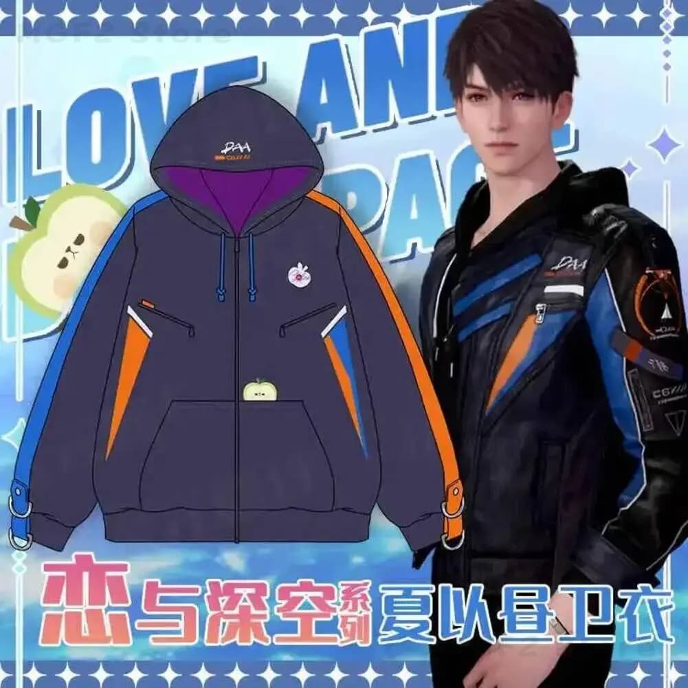 Game Casual Spring Autumn Anime Wear Love and Deepspace Caleb Theme Zipper Hoodie Cosplay Costume Hooded Sweatshirt Jacket Coat
