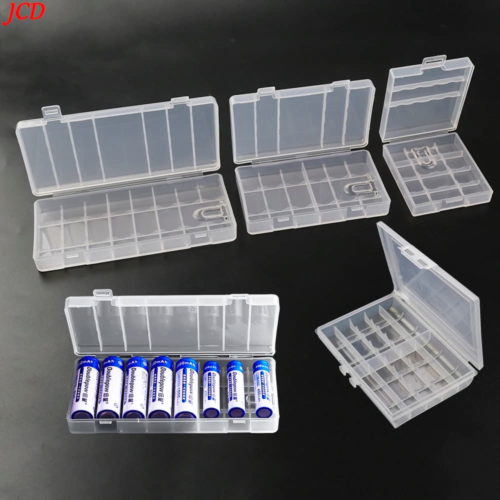 4/6/8/10 Grid AA AAA portabatterie in plastica custodia Organizer contenitore batterie portaoggetti custodia rigida coperchio portabatteria