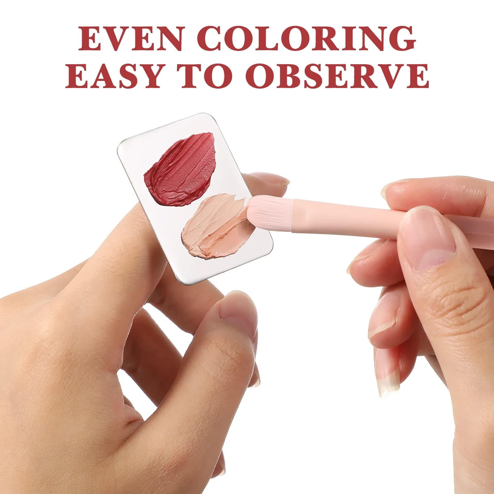 Color palette for finger ring for salon manicure Mixing palette for makeup cream foundation Cosmetic makeup tool Stainless steel plate