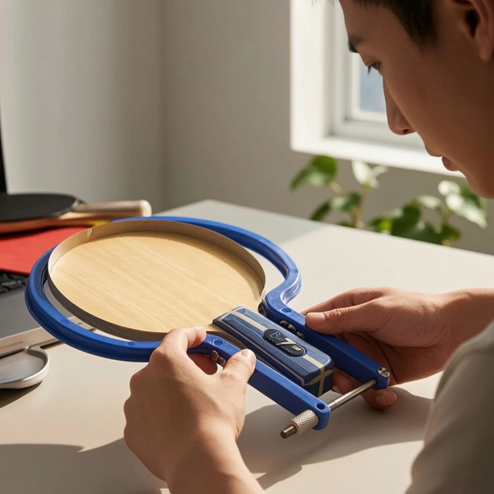 Table Tennis Racket Rubber Cutting Tool Curved Table Tennis Rubber Cutter Handheld Smooth for Sports Shop, Home Workshop