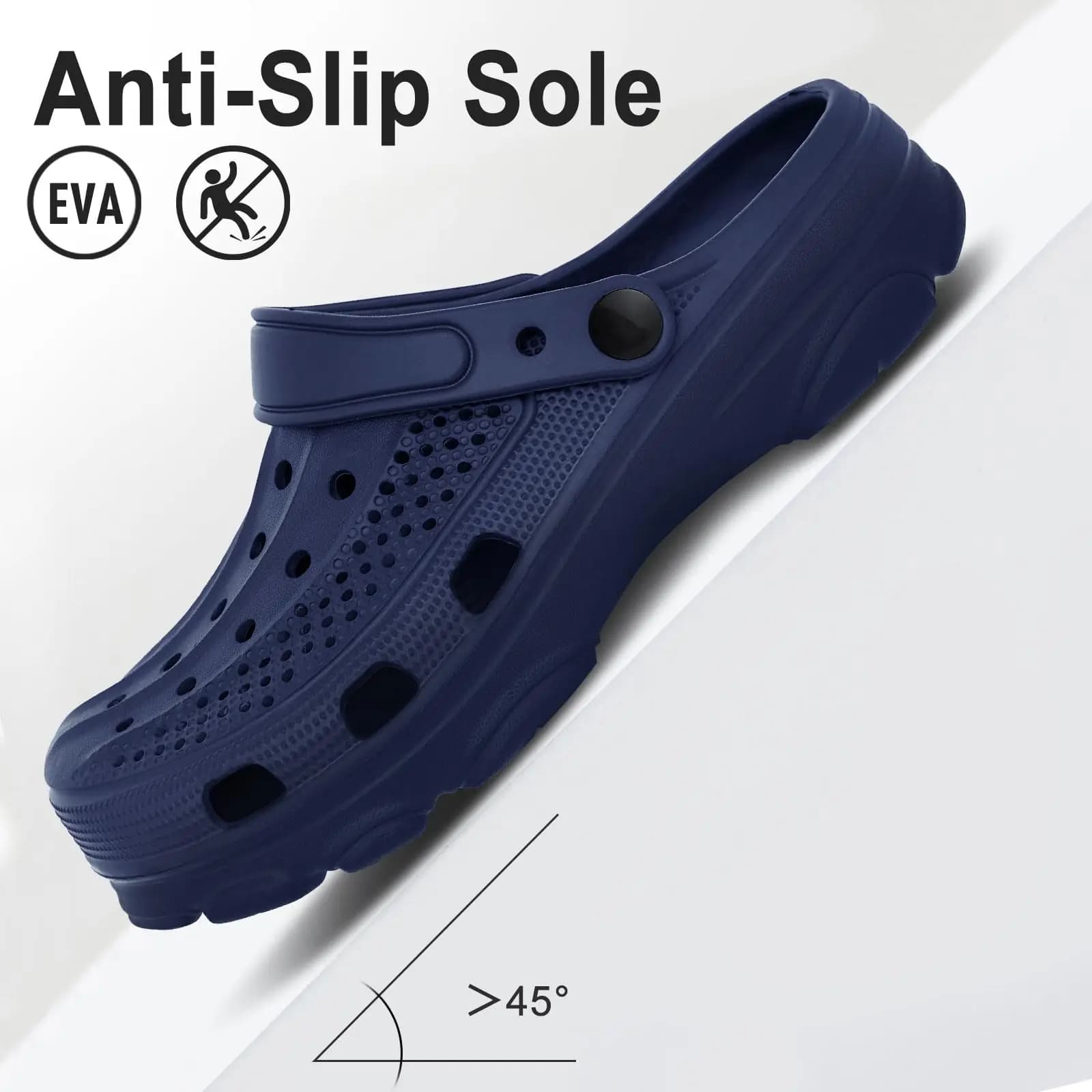 LItfun Adjustable Garden Clogs Breathable Cozy Home Shoes Men Clogs Sandals Arch Support Sandals For Men Classic Clogs Slippers