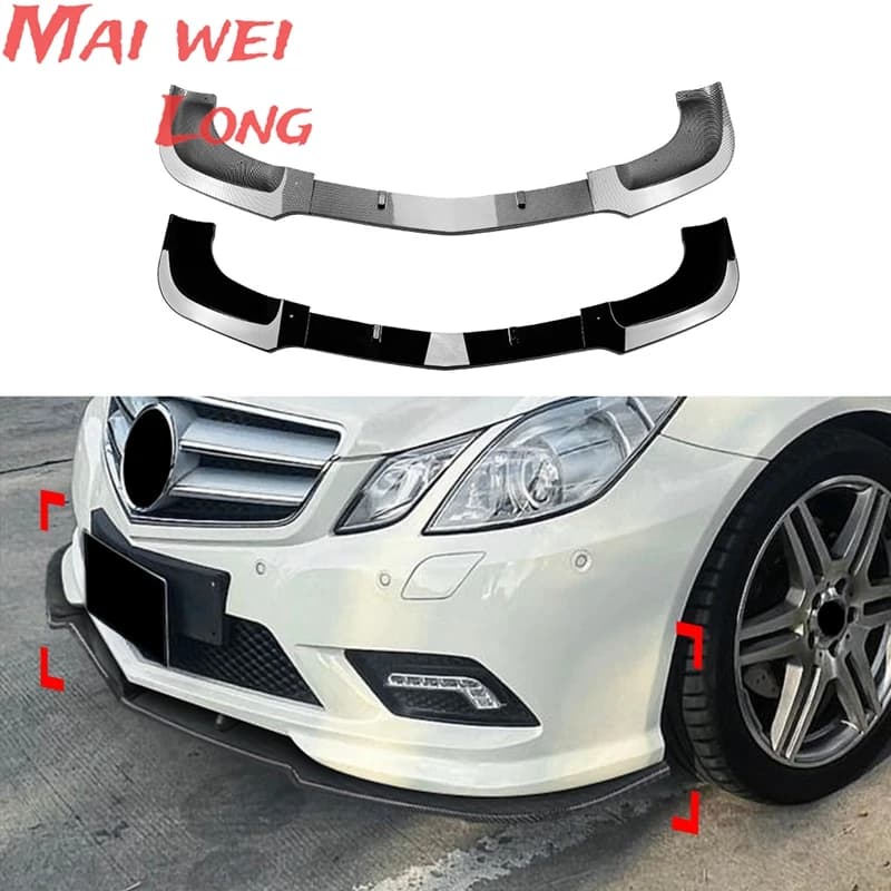 Front Bumper Splitters Body Kit Diffuser Spoiler For Mercedes Benz E class Coupe C207 e350 e250 e500 Pre-facelift 2009-2012