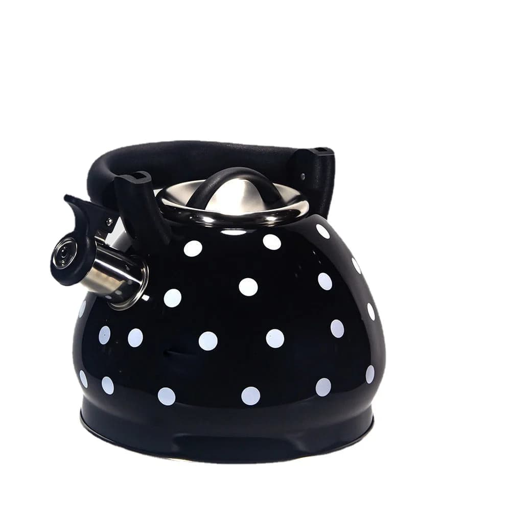 3 litre polka dot stainless steel whisk with folding handle for gas and electric hob