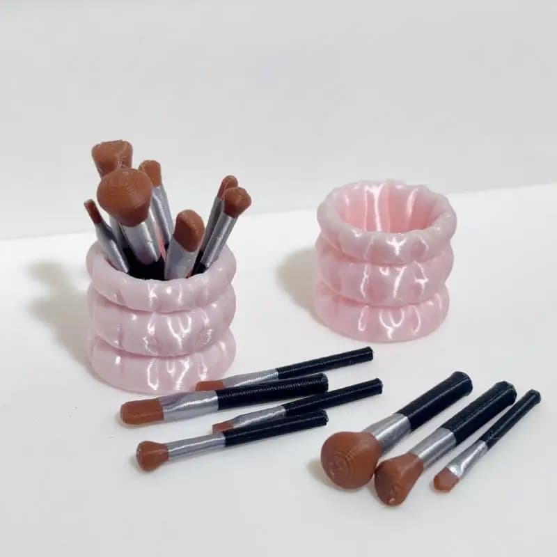✰ ✪ Set di 1 Pennello per Trucco in Miniatura 1/12 per Casa delle Bambole, Portapenne, Modello Ornamentale, Decorazione Scenica, Accessori per Bambole, Giocattoli
