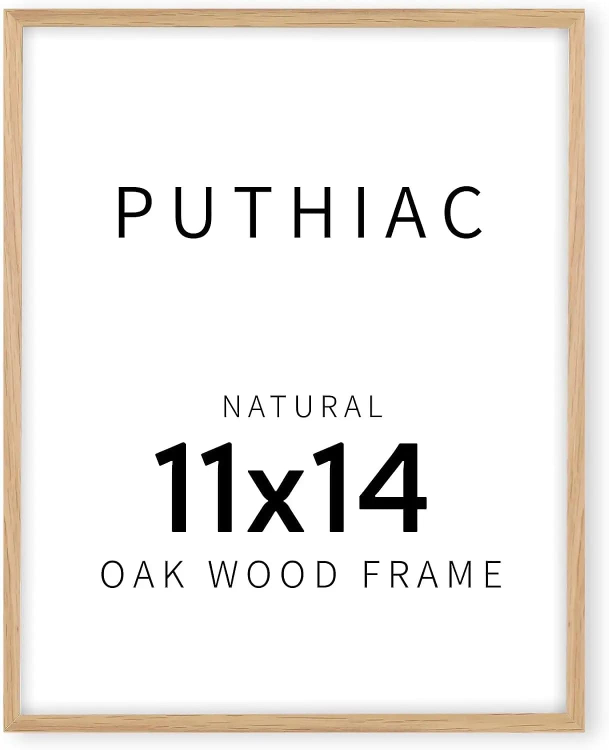 11x14 Solid Oak Picture Frame, Fits 8x10 with Mat or 11x14 Without Mat, Wall Display, Plexi Front, Natural