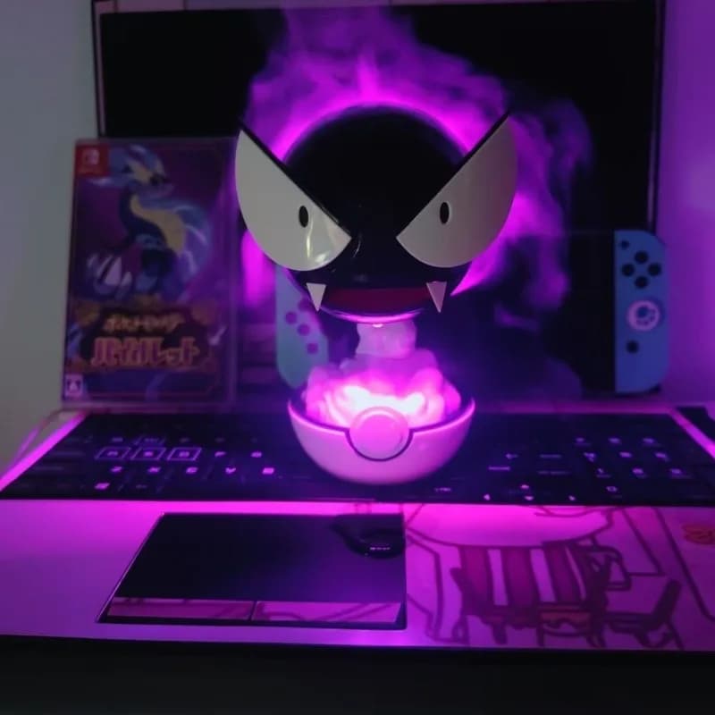 Pokemon Gastly Umidificatore Ricarica USB, Spray idratante per l'aria con luce notturna per regalo di decorazione del desktop domestico