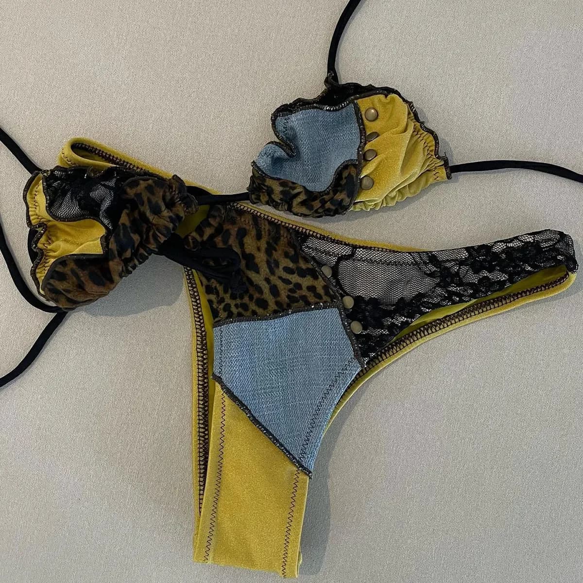 Cut Out One Piece Swimsuit Women Hollowen Swimwear Monokini Patchwork Bodysuit Bathing Suit Beach Wear