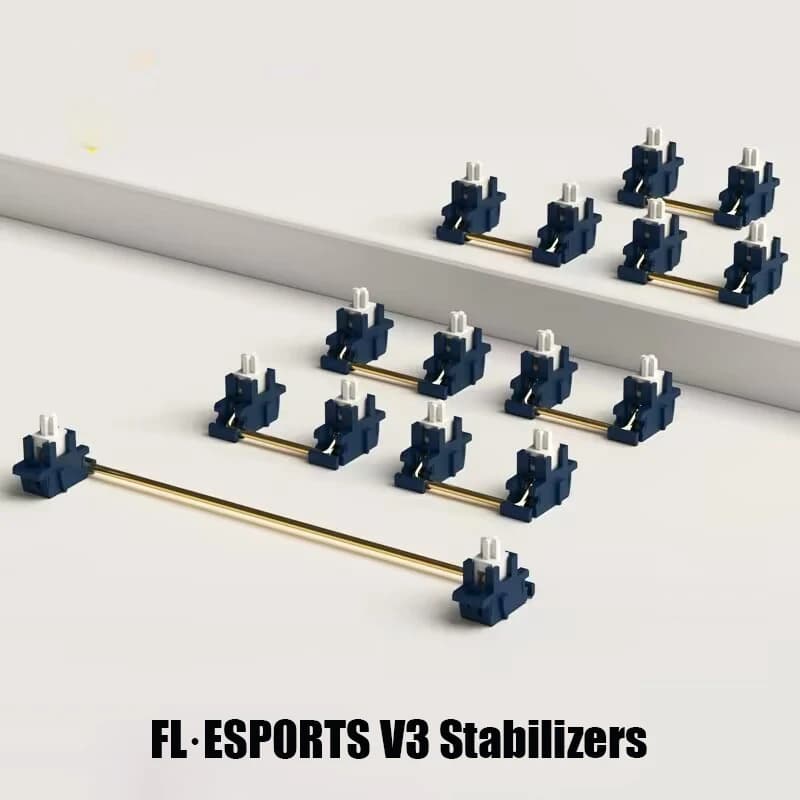 Stabilizzatori montati su piastra interruttore FL CMMK FL-ESPORTS V3 originale Tastiera meccanica 6.25U Barra spaziatrice Pre lubrificata Filo placcato oro