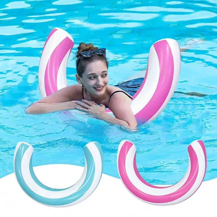 Striped U-Shaped Inflatable Swimming Ring，Arch Shape Design Swimming Pool Float，Thickened PVC Floating Device,For Summer 2026