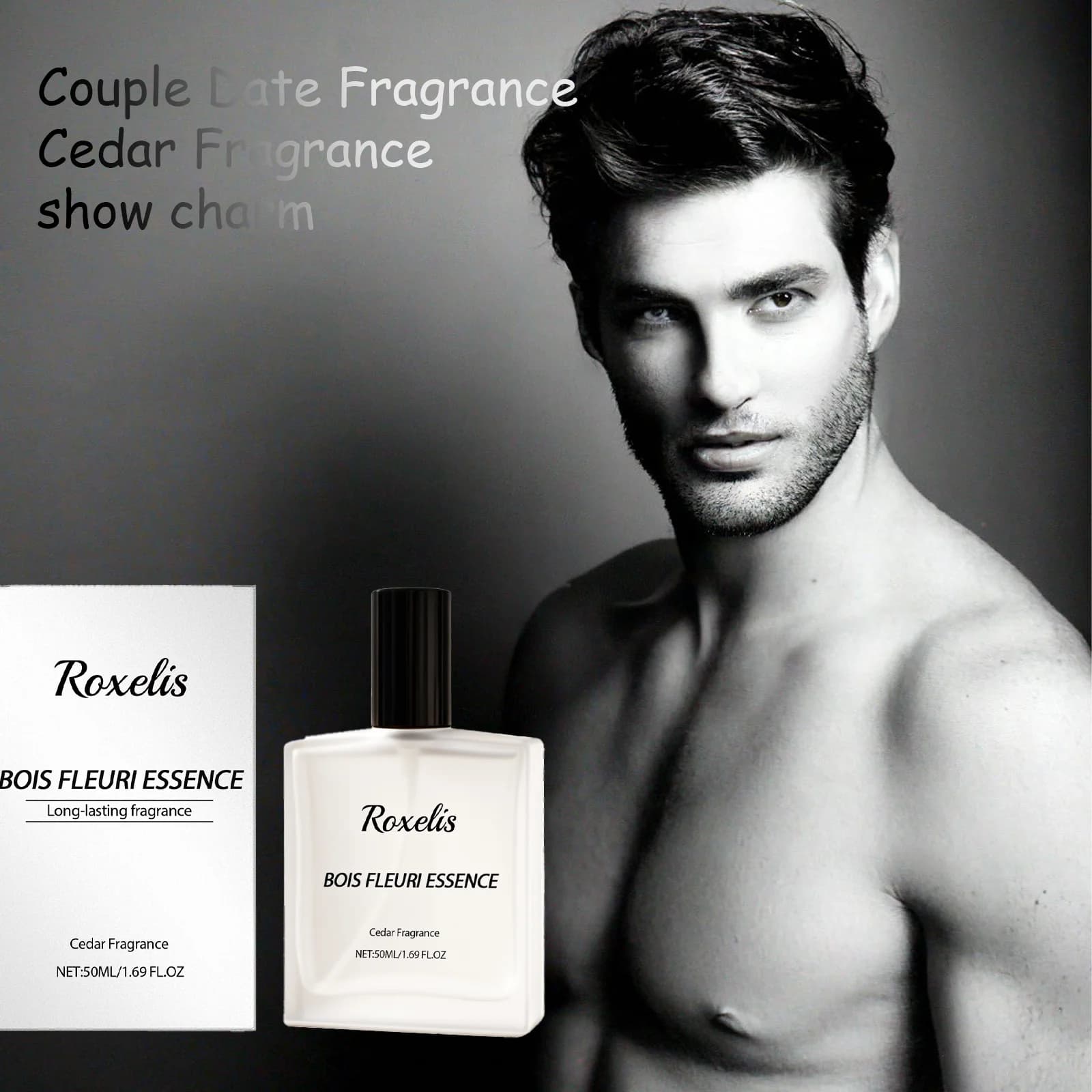Profumo Elegante per Coppie Roxelis al Legno di Cedro, Aroma Fresco e Piacevole, Fragranza Portatile per un'Atmosfera Affascinante durante gli Appuntamenti