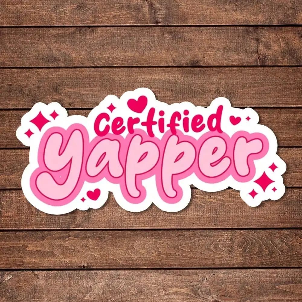 5 adesivi in vinile certificati Yapper Quirky con affermazioni positive per agenda, diario, laptop, amanti dei libri e del benessere