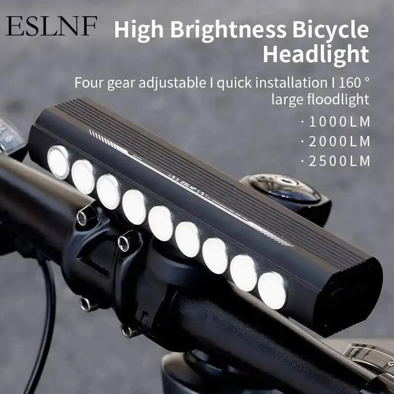 ESLNF 2500 Lumens Waterproof Aluminum Alloy Bicycle Headlight 8000Mah Bike Front Light For Cycling Safety