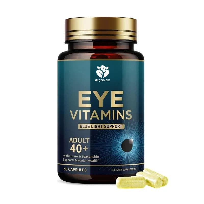 Supplements of vitamins and minerals for the eyes - containing lutein, zinc and zeaxanthine - help to reduce fatigue and dry eyes, gluten-free