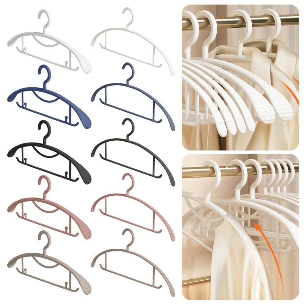 5 pezzi/set appendiabiti in plastica antiscivolo appendiabiti per uso domestico a spalla larga ispessita stendibiancheria per adulti