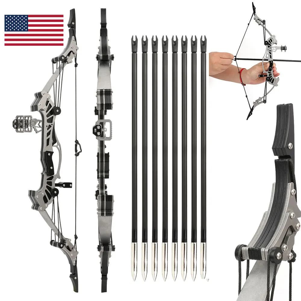 16 Inch Mini Bow Set Plastic Arrow Shaft Stainless Steel Riser for Right Hand Shooting Targeting Indoor Outdoors Relaxation Entertainment Archery Enthusiasts Festive Gifts