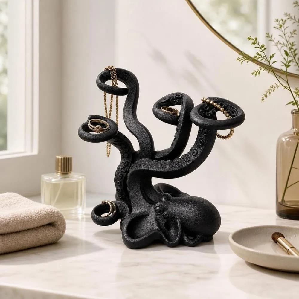 Novel Gifts Multi-Slot Octopus Pen Holder Organizer 3D Printed Storage Rack Funny Tentacle-Shaped Toothbrush Holder Study Desk