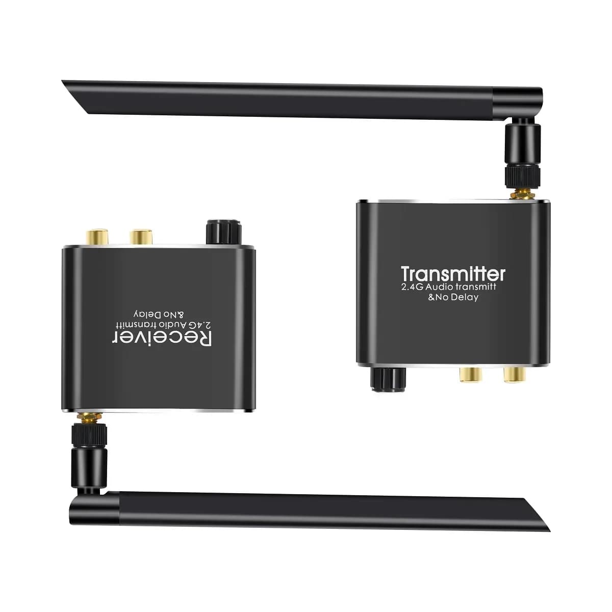 Trasmettitore e ricevitore audio Wifi wireless 50M 2.4G vs estensore audio wireless 5.8G Controllo volume del sistema audio RCA da 3,5 mm R/L