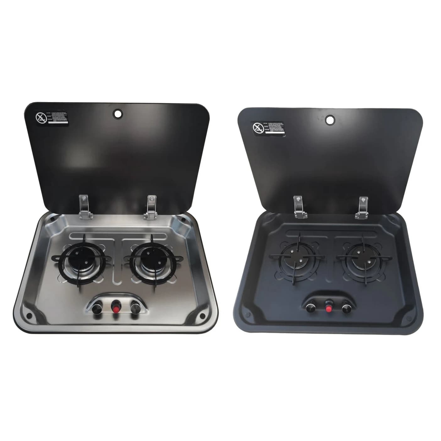 Fornello a Gas per Camper, Cucina a 2 Fuochi, Piano Cottura in Acciaio Inox 304, Fornello a Gas Marino per Caravan, Camper, Barca, Yacht