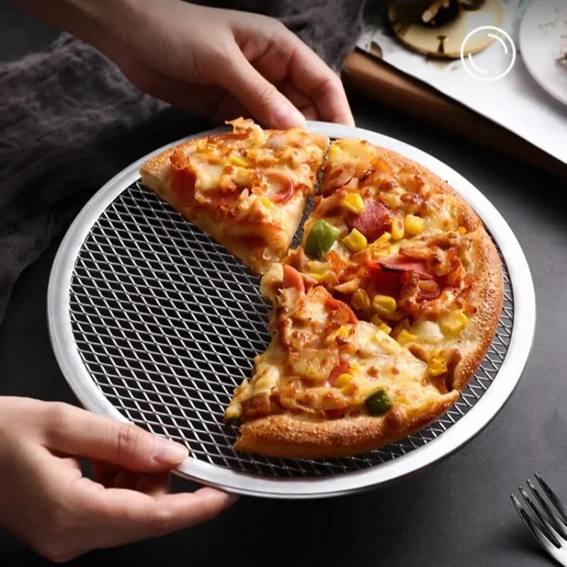 Aluminum Pizza Pan Mesh Metal Rust Resistant Bread Pan Eyelet Design Hollow Pie Mesh Baking Household Supplies for The Kitchens