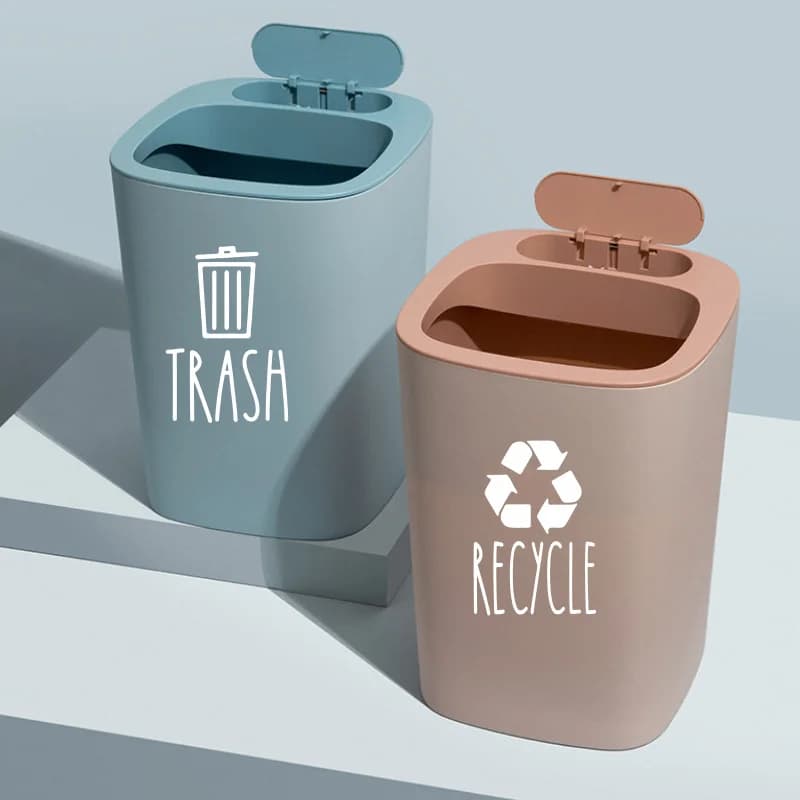 2Pcs Trash Recycle Bin Can Label Sticker Decal for Pantry Farmhouse Trailer #7