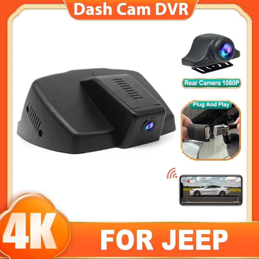 Dash Cam for JEEP Renegade from 2015 to 2020 2021 2022, DVR for Plug and Play car style OEM, 4K 2160P DashCam car recorder hidden