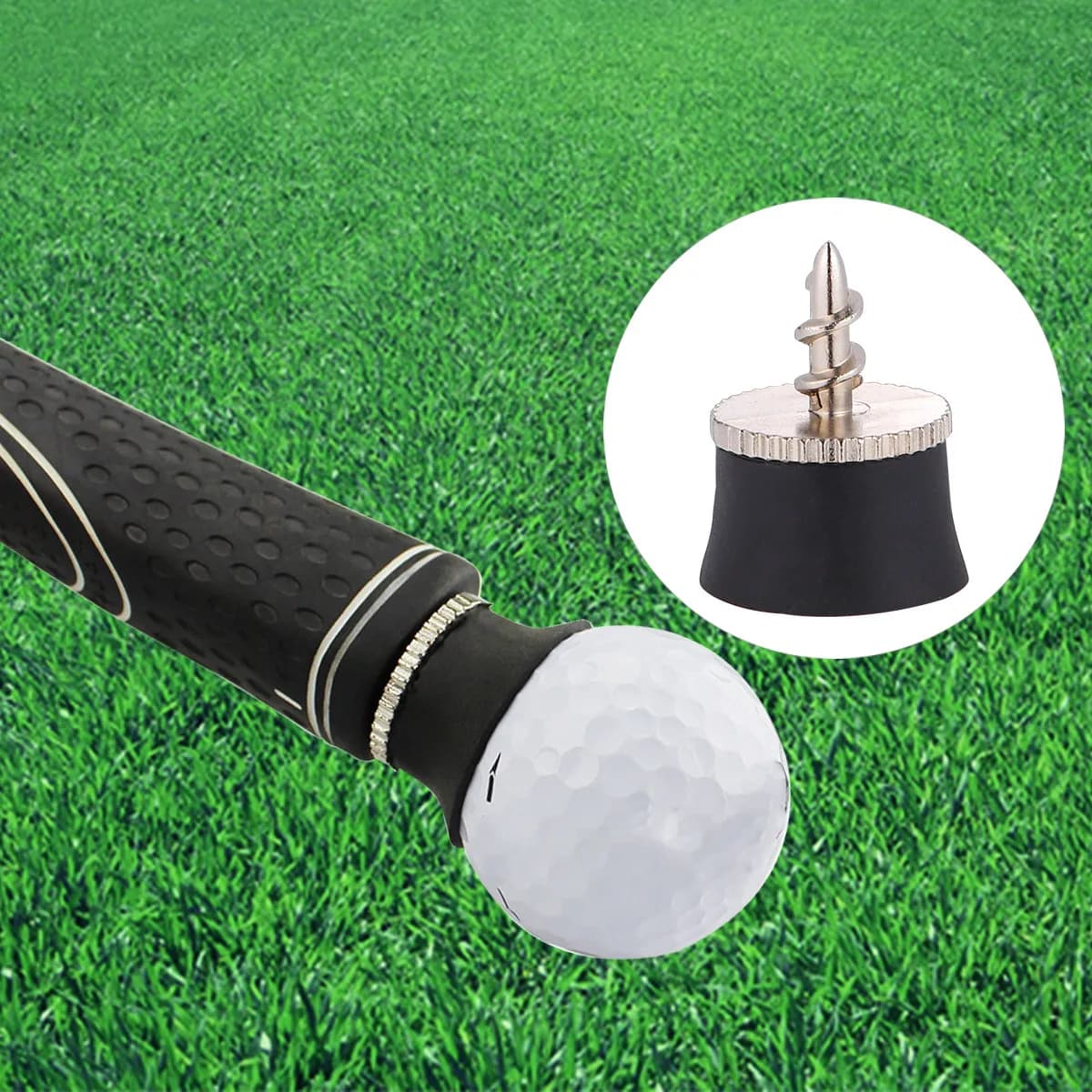 Accessorio per il recupero delle palline da golf con ventosa, attacco per impugnatura putter, strumento di allenamento
