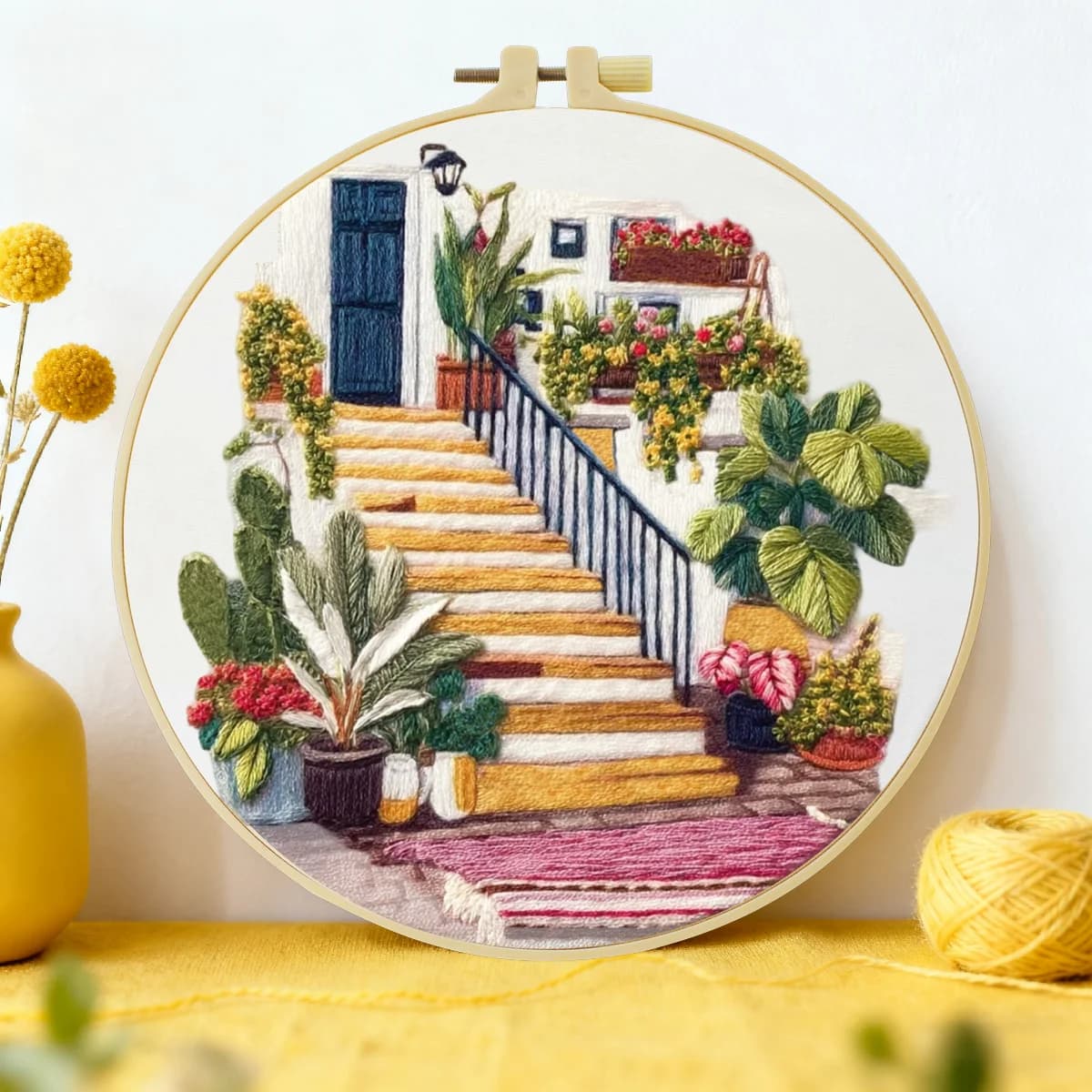 1 pz Kit Ricamo Scala 20x20cm/15x15cm (7.87/6.3 pollici) - Kit Fai da Te per Ricamo, Artigianato, Arte con l'ago, Cucito Artistico