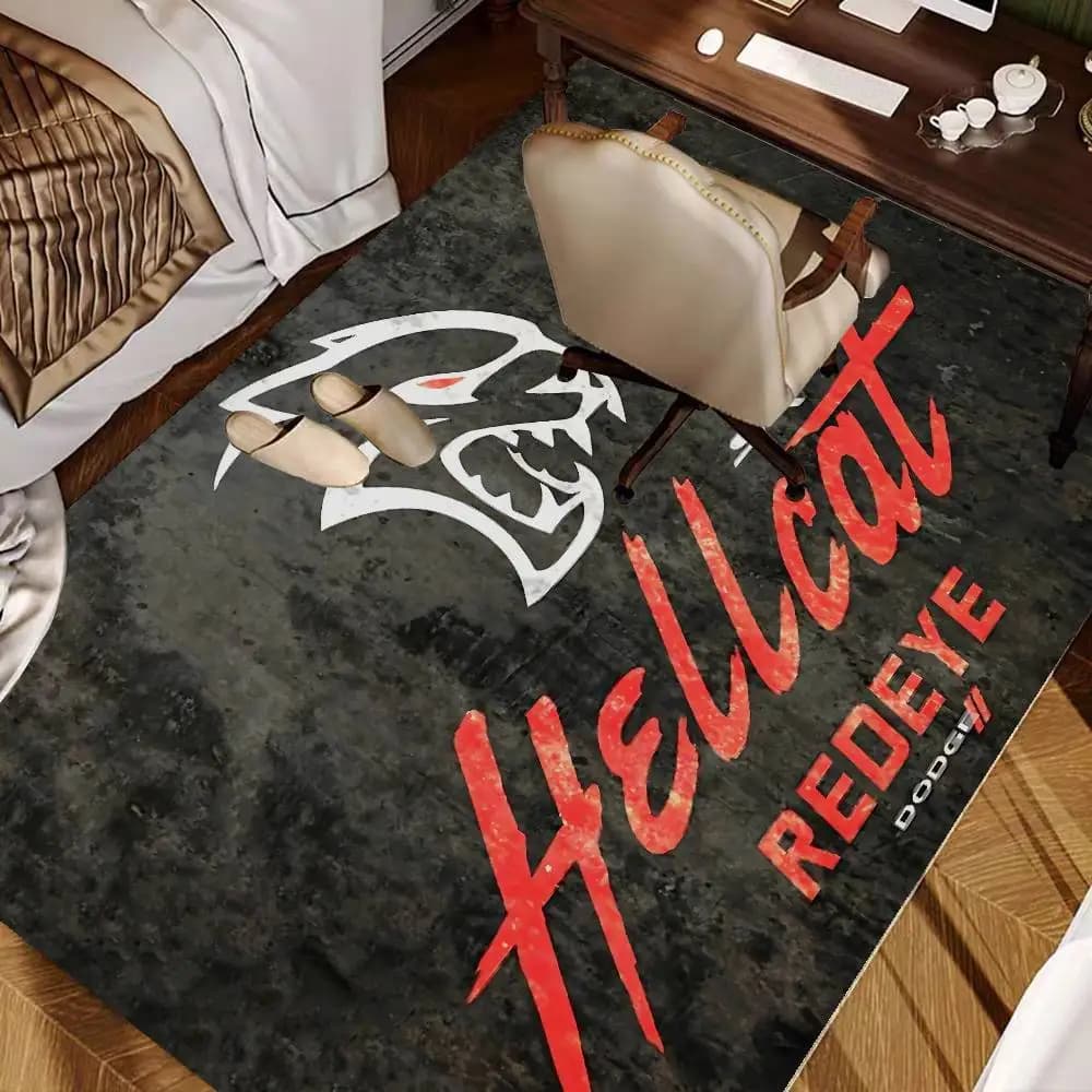 SRT Hellcat Demon Dodge Challenger Car Racing Mat INS Style Soft Bedroom Floor Bedding Carpet for Bedside Tablets