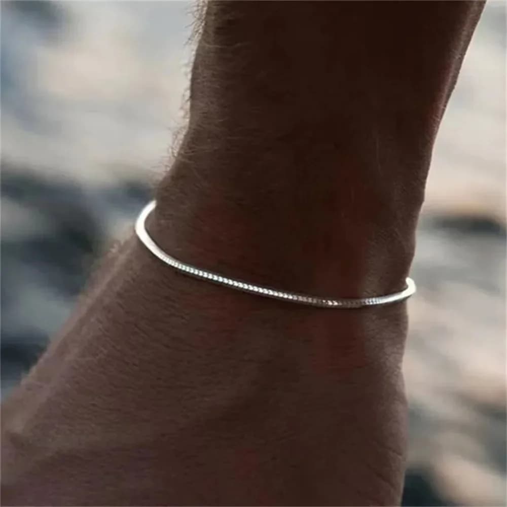 Bracciale a catena con scatola nuova moda da uomo in acciaio inossidabile color oro argento braccialetto con ciondolo quadrato regalo accessori per gioielli alla moda
